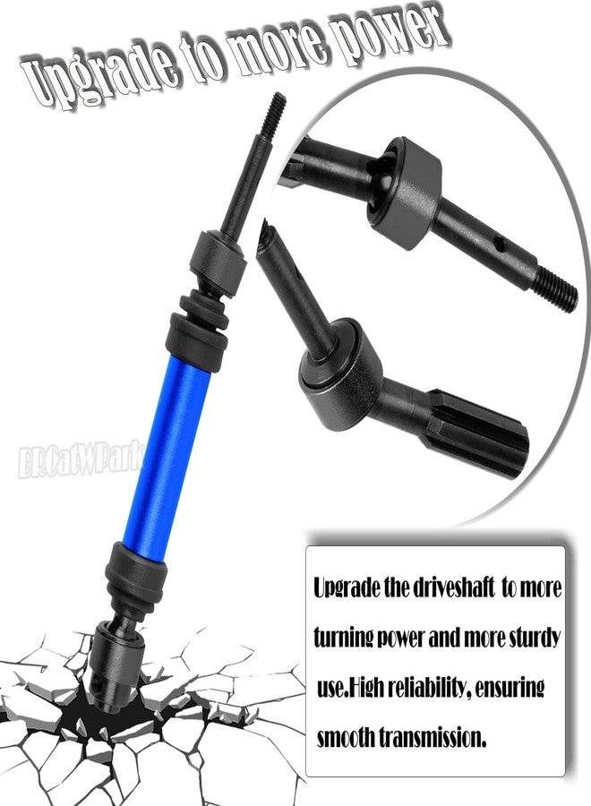 قطع غيار مُحسّنة لمحاور عمود الدوران من BRCatWPark لسيارات Rustler 2WD (VXL)/Stampede 2WD (VXL) بمقياس 1/10، مصنوعة من فولاذ RC رقم 45، قطعتان من أعمدة الدوران CVD مع وصلات سداسية، لون أزرق داكن - Image 5